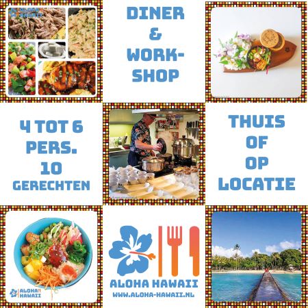 Hawaiian Diner & History workshop op locatie voor 4 tot 6 personen