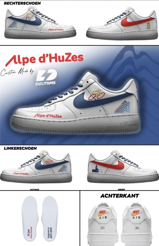 Unieke AD6 Custom Nike Air Force 1 in Alpe d’HuZes‑kleuren