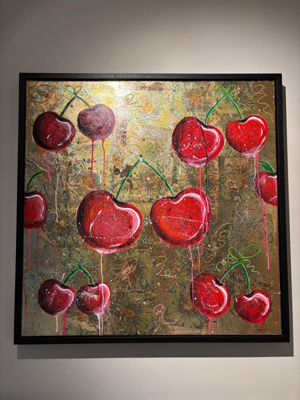 Acrylschilderij bewerkt met imitatie-bladgoud