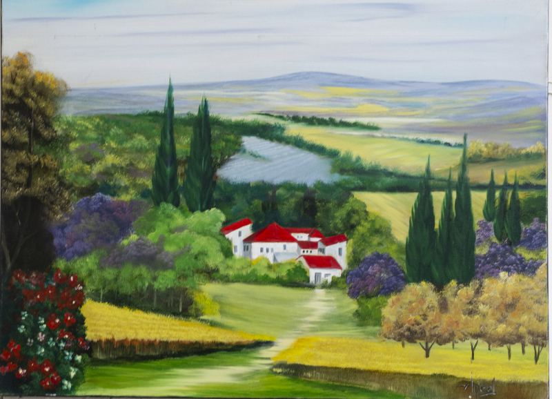 Olieverf schilderij Toscane
