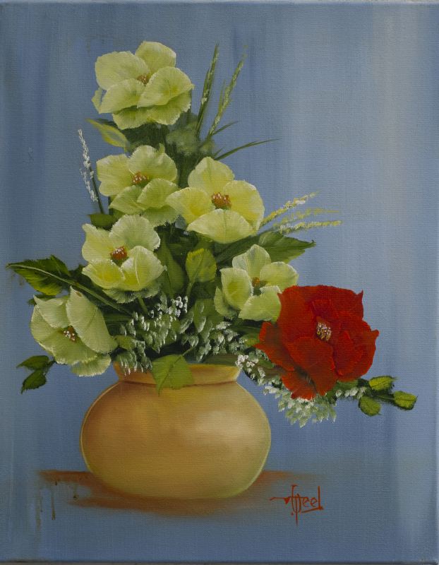Olieverf schilderij Bloemen