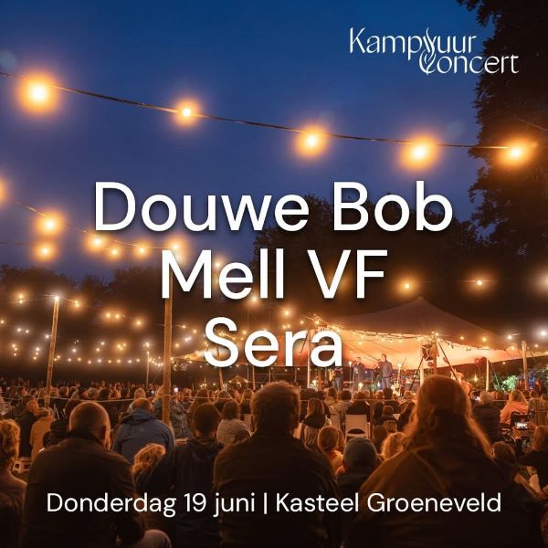 2 veldkaarten Kampvuur concert bij kasteel Groeneveld in Baarn