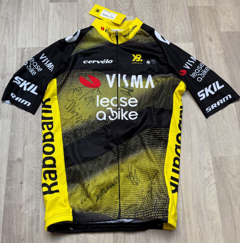 Gesigneerd wielershirt van Team Visma | Lease a Bike, Tour de France 2025