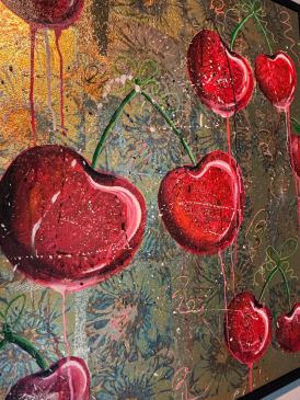 Acrylschilderij bewerkt met imitatie-bladgoud